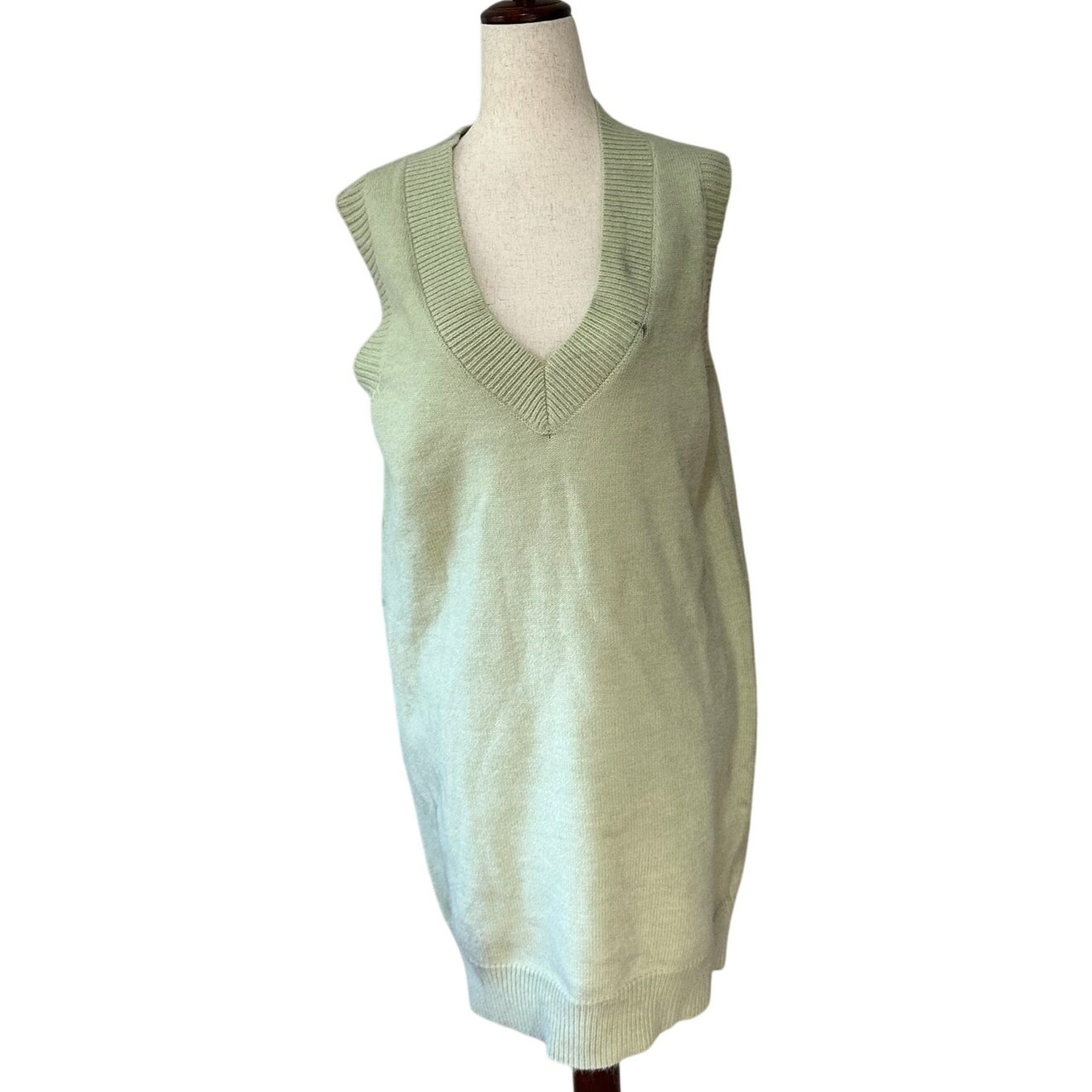 Anthropologie Women's Sunday In Brooklyn Sweater Vest Mini Dress Size Xs Green